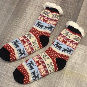 fluffy christmas socks